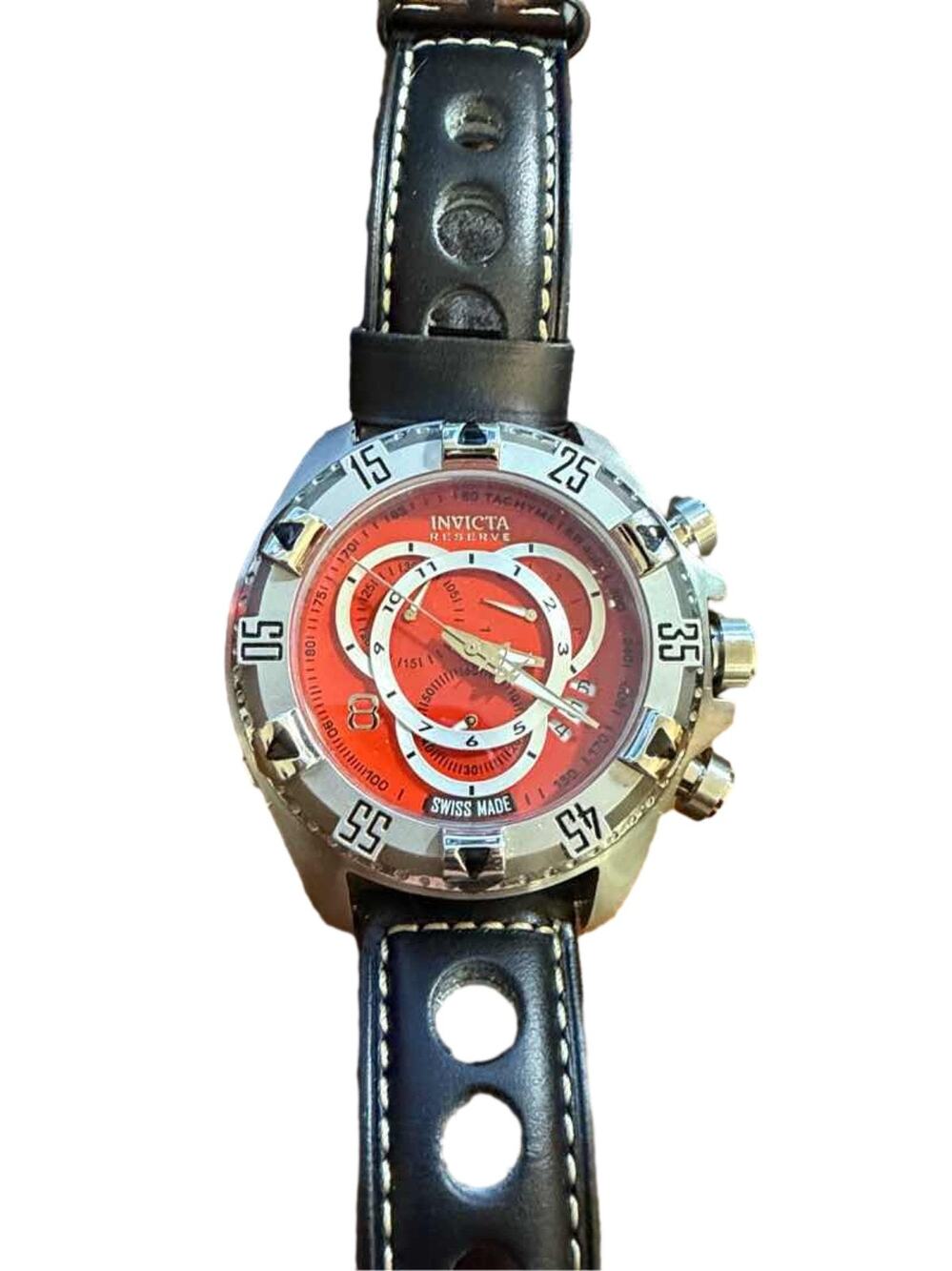Invicta Reserve Excursion Men's Swiss Made Chronograph Leather Watch